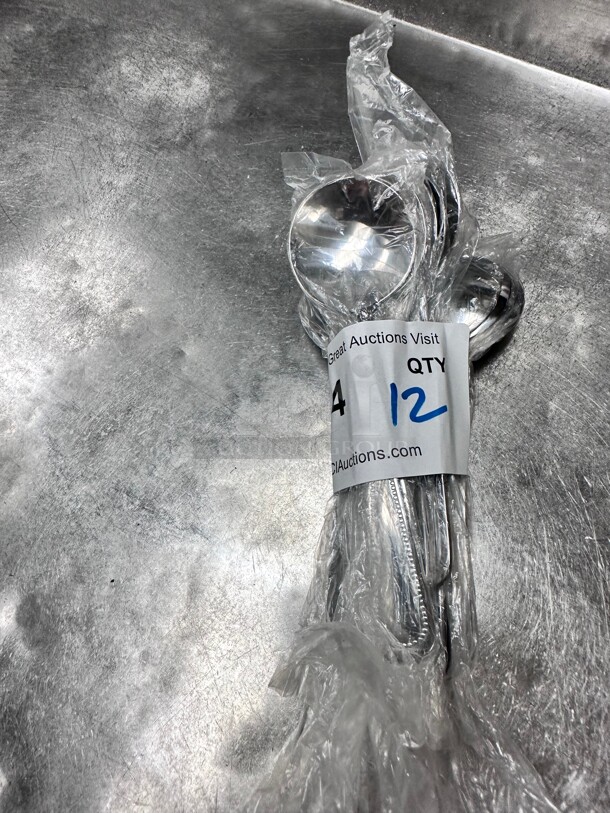 New! Winco  Dessert Spoon with 18/0 Stainless Grade, Dots Pattern NSF  - Image 3 of 3