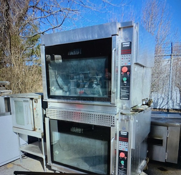 One Double Stack Natural Gas Hardt Inferno 3500 Rotisserie On Casters. Unable To Test.51X49X85