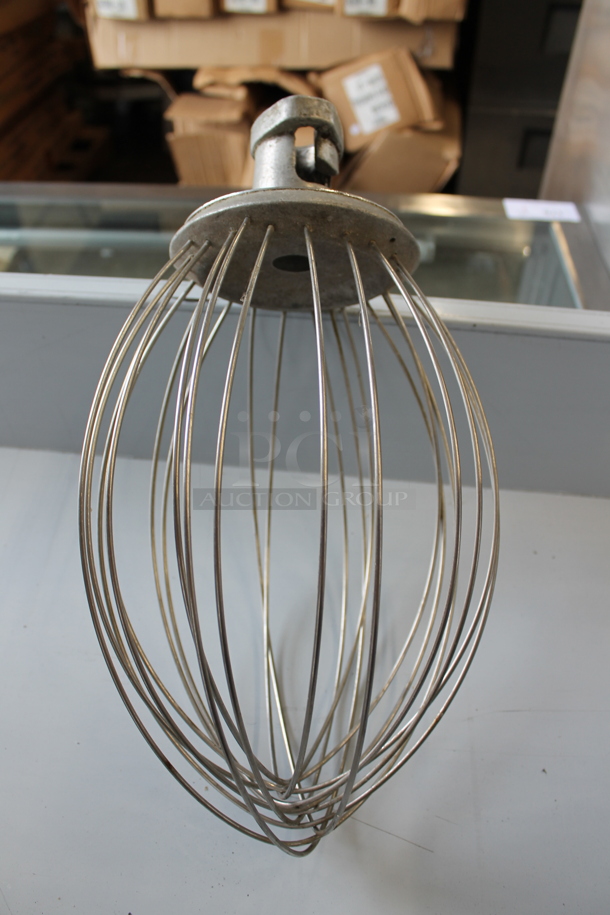 ALL ONE MONEY! Lot of Metal Mixing Bowl w/ Whisk and Paddle Attachment. Appears To Be 30 Quart. - Image 6 of 10