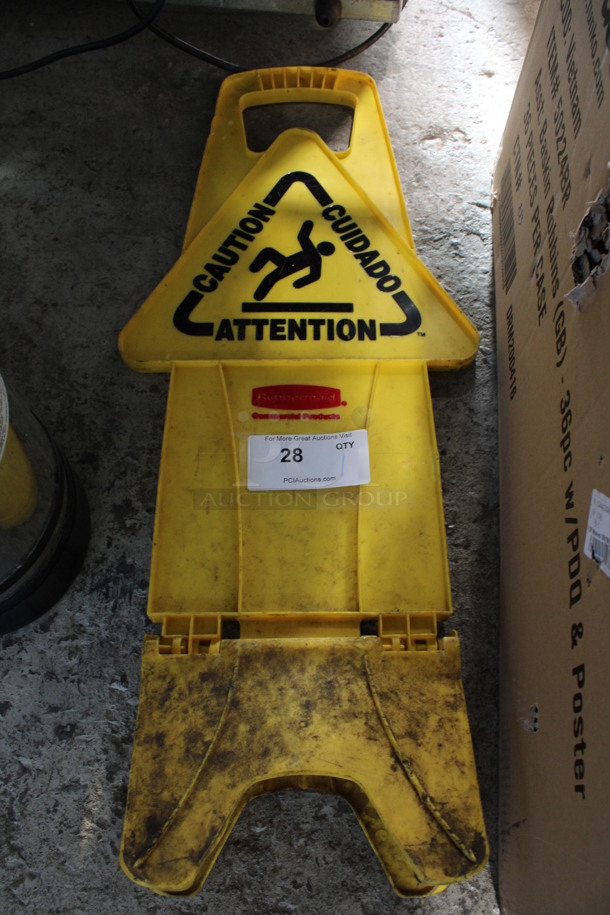 Rubbermaid Yellow Poly Wet Floor Caution Sign. 13x14x26