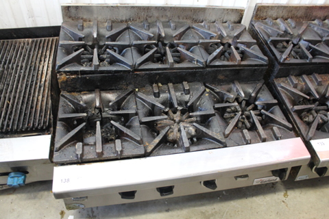 LATE MODEL! Garland Stainless Steel Commercial Countertop Natural Gas Powered 2 Tier 6 Burner Range.