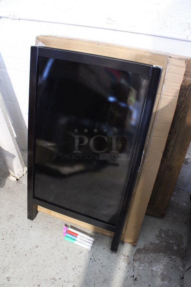 2 BRAND NEW IN BOX! Update ASIGN-2034 Write On Board A Frame Sidewalk Signs. 20x2.5x34. 2 Times Your Bid!
