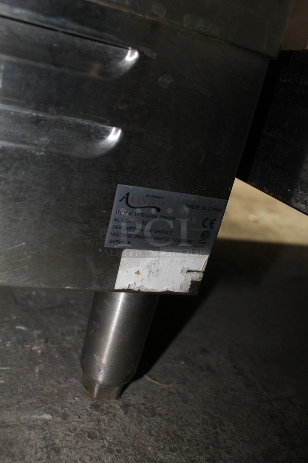Avantco 177EG24N Stainless Steel Commercial Countertop Electric Powered Flat Top Griddle. 208/240 Volts, 1 Phase.  - Image 4 of 4