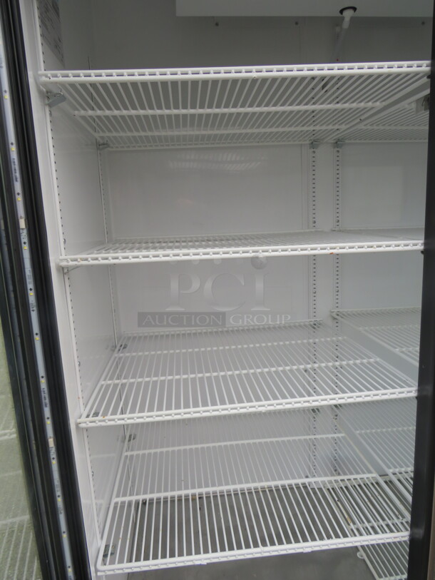 One WORKING True 2 Door Refrigerated Glass Display Merchandiser With 7 Racks. Model# GDM-49-HC-TSL01. 115 Volt. 54X29.5X79.5 - Image 2 of 2