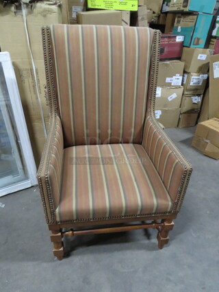 Wingback Chair With Nail Head Trim. 2XBID