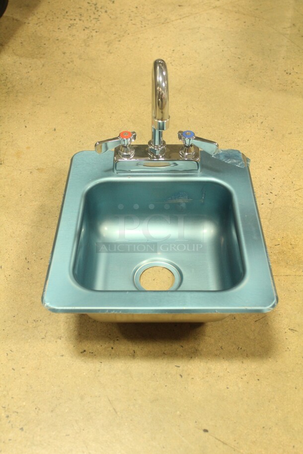 NEW! Advance Tabco Model DI-1-25 Commercial Stainless Steel Drop In Hand Sink With Faucet. 12x14x12