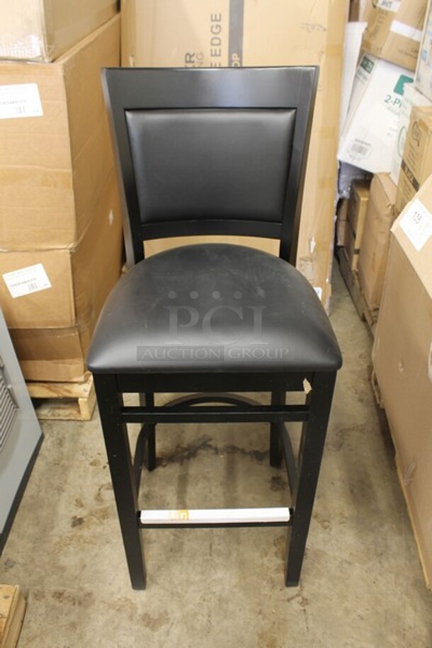 3 Lancaster Table & Seating 164BSOBBLKFR Black Bar Height Chairs. 1 Comes w/ Black Seat Cushion. 3 Times Your Bid!