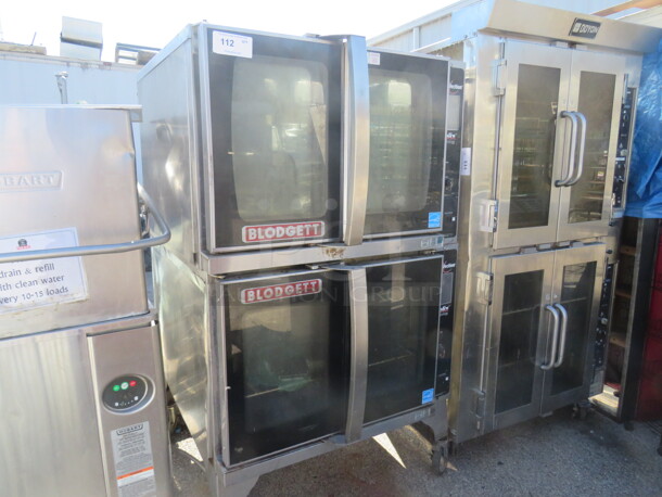 One WORKING Blodgett Hydrovection Double Oven With Helix Technology, And 6 Racks On Casters. 38X45X66.5