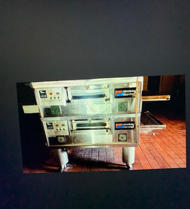 One Middleby Marshall Natural Gas Double Stack Conveyor Pizza Oven On Casters. Unable To Test. Model# PS555G. 208X240 Volt. 1 Phase.  - Image 5 of 5
