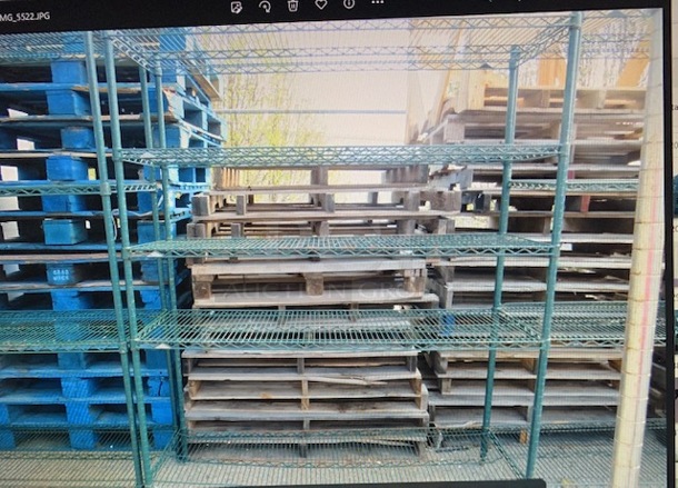 One Green Coated Metro Shelf With 5 Shelves. 60X21X75 - Image 1 of 1