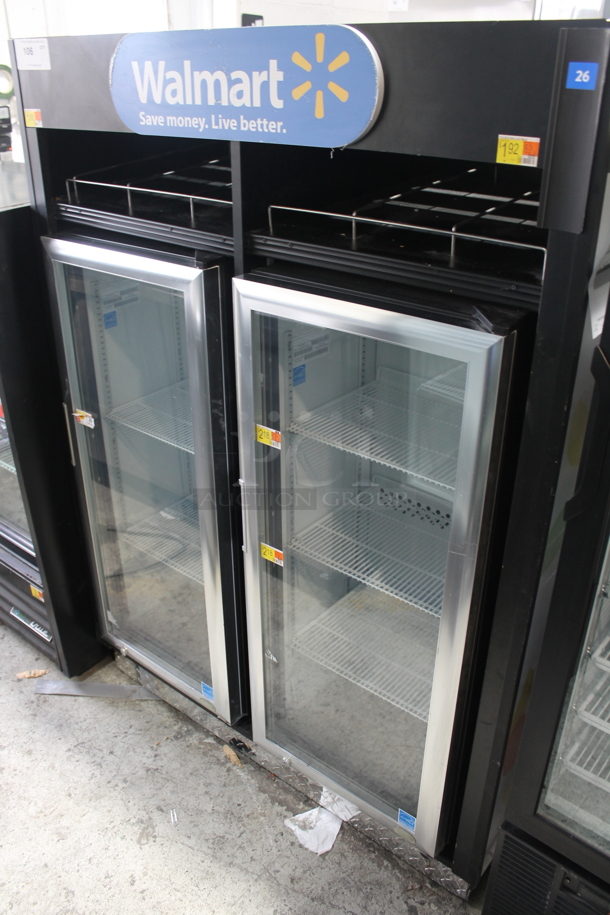 2019 IDW G4-H0234B ENERGY STAR Metal Commercial 2 Door Reach In Cooler Merchandiser w/ Poly Coated Racks. 110-120 Volts, 1 Phase. Tested and Working!