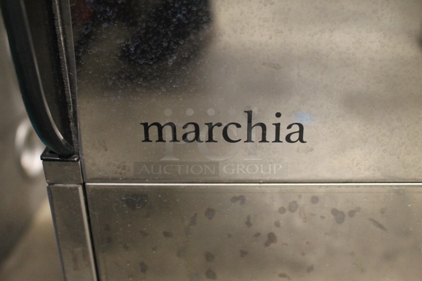 Marchia MHS220 Stainless Steel Commercial Reach In Grab N Go Merchandiser w/ Metal Shelves on Commercial Casters. 220 Volts, 1 Phase.  - Image 6 of 8