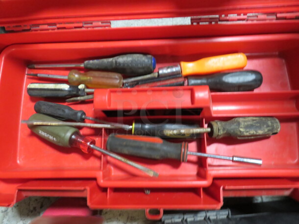 One Tool Box With Assorted Tools. - Image 2 of 3