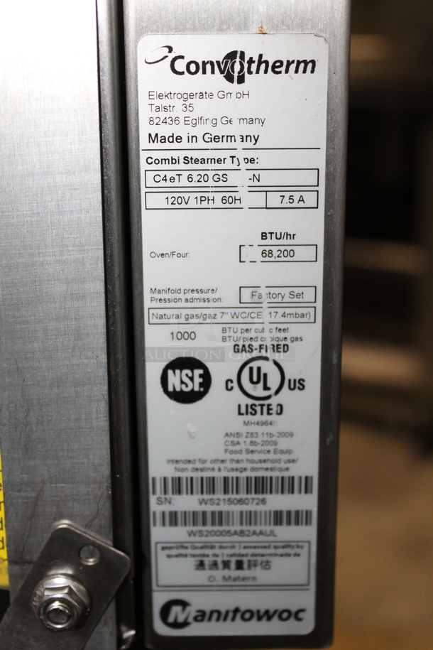 Convotherm C4eT 6.20 GS - N Stainless Steel Commercial Natural Gas Powered Combination Convection Oven on Stainless Steel Equipment Stand w/ Commercial Casters. 68,200 BTU. - Image 10 of 10