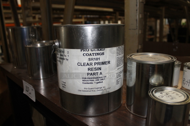 Wood Pattern Shelving Unit w/ Contents Including Metal Tins and Extension Cord. - Image 7 of 7