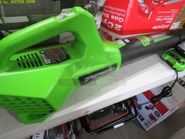 One Greenworks 24 Volt Blower With Battery. - Image 3 of 3