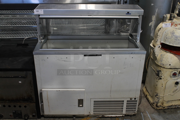 Hussmann DCSG-B-D Metal Commercial Floor Style Ice Cream Dipping Cabinet. 115 Volts, 1 Phase. Tested and Working!