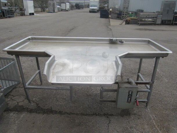 One Stainless Steel Dishwasher Table. 84X52X37
