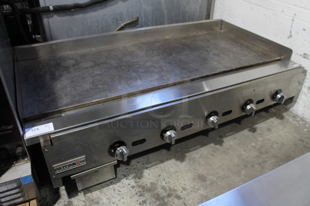 Precision Stainless Steel Commercial Countertop Natural Gas Powered Flat Top Griddle.