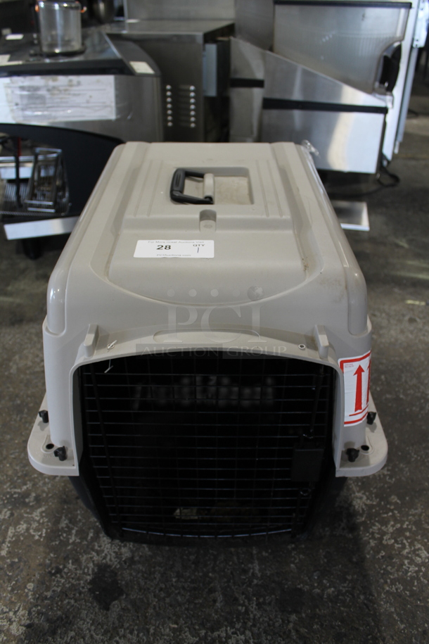 Gray and Black Poly Small Animal Carrier Cage. - Image 1 of 7