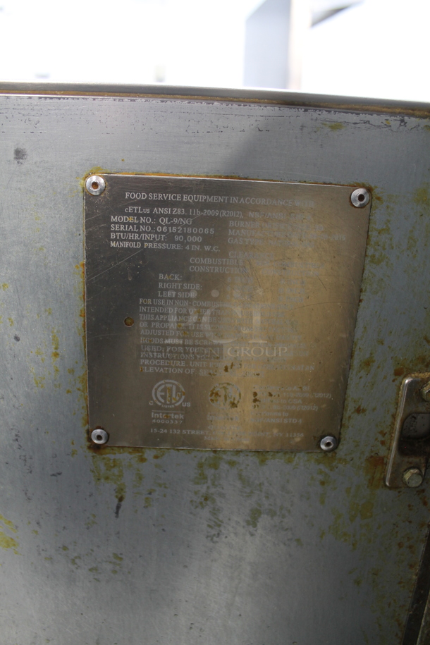 Qualite QL9/NG Stainless Steel Commercial Floor Style Natural Gas Powered Deep Fat Fryer. 90,000 BTU.  - Image 6 of 6