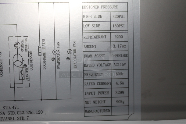 Avantco 178APT27MHC Stainless Steel Commercial Sandwich Salad Prep Table Bain Marie Mega Top on Commercial Casters. 115 Volts, 1 Phase. Tested and Working! - Image 7 of 7