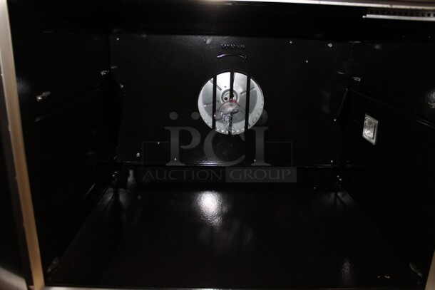 	BRAND NEW SCRATCH AND DENT! 2023 Mainstreet FGC100 Stainless Steel Commercial Natural Gas Powered Full Size Convection Oven w/ View Through Doors, Metal Oven Racks and Thermostatic Controls. No Legs. Comes w/ Gas Hose Kit! 54,000 BTU - Image 9 of 10