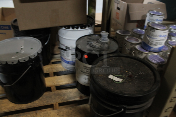 ALL ONE MONEY! PALLET LOT of Various Items Including Pro Guard Moisture Cure Thinner. BUYER MUST REMOVE. - Image 2 of 4