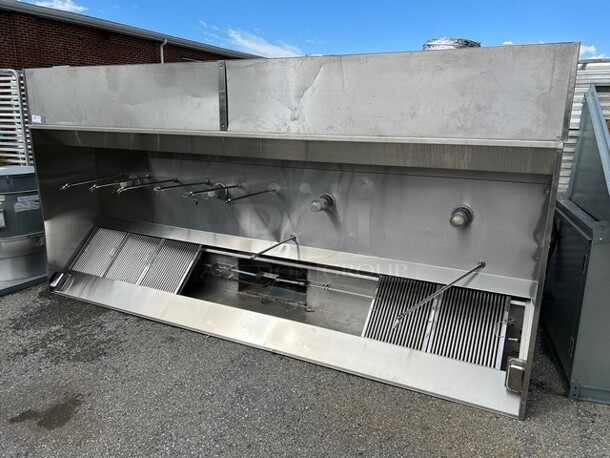 12' CaptiveAire Model 5424 ND-2 Stainless Steel Commercial Grease Hood w/ Make Up Air Vent. 144x70x24