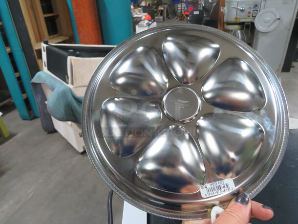 NEW Vollrath Stainless Steel 10 Inch Oyster Plate.  #46745. 6XBID. $30.99 each.  - Image 2 of 2