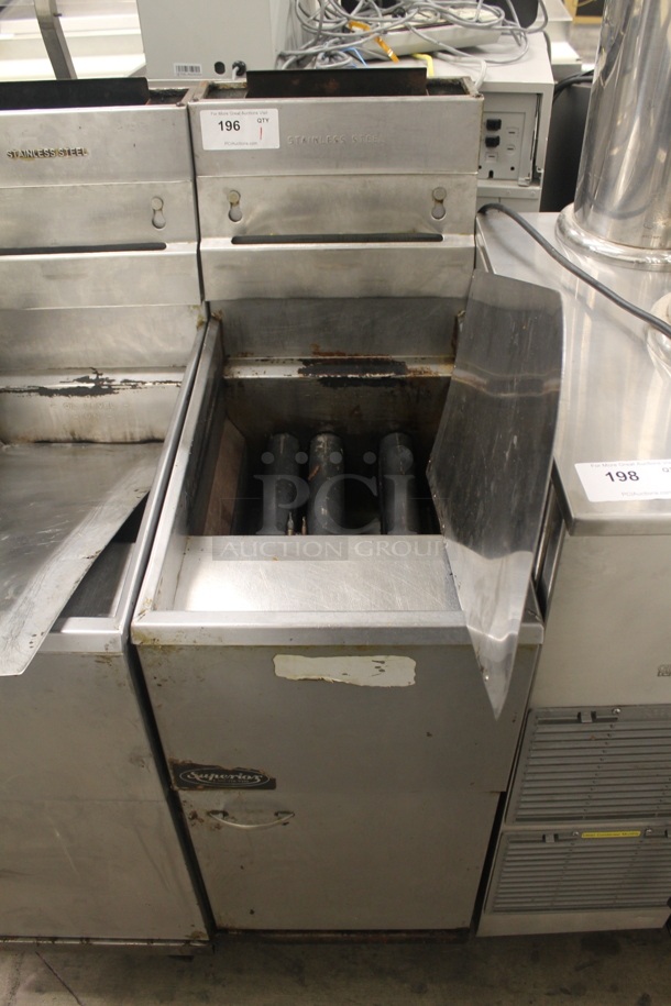 Superior Commercial Stainless Steel Natural Gas Powered Floor Standing Fryer.