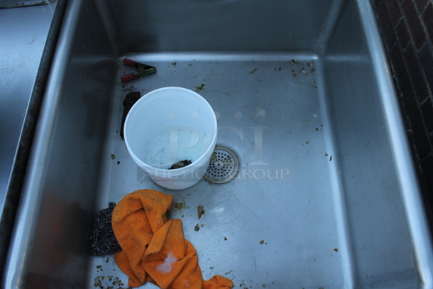 Stainless Steel Single Bay Sink w/ Faucet and Handles. - Image 2 of 4