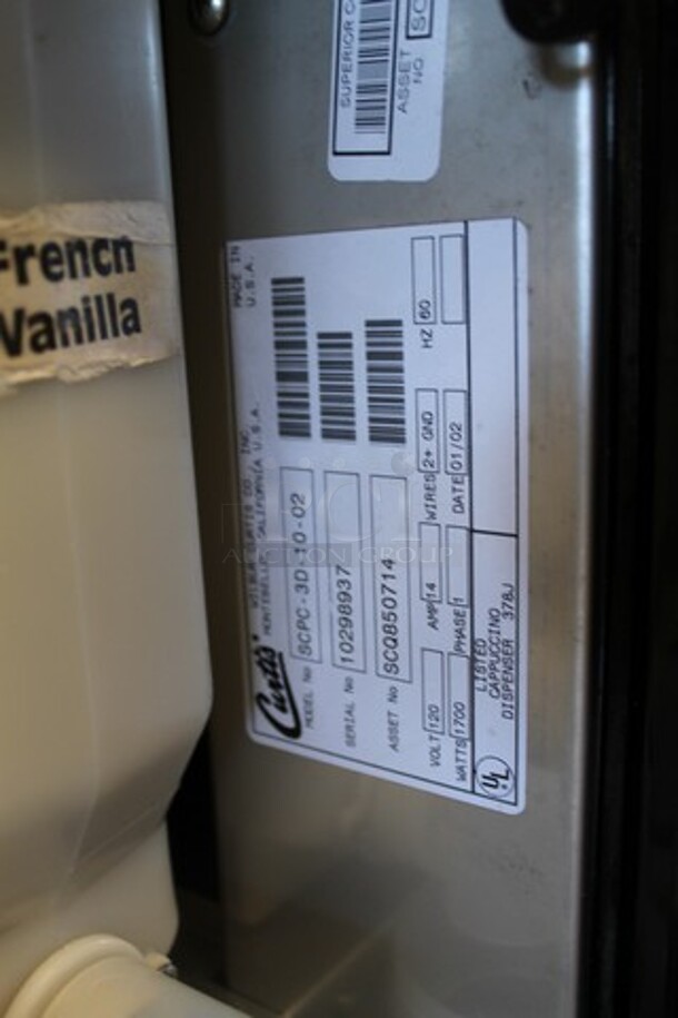 Curtis SCPC-3D-10-02 Metal Commercial Countertop Cappuccino Machine. 120 Volts, 1 Phase.  - Image 4 of 4