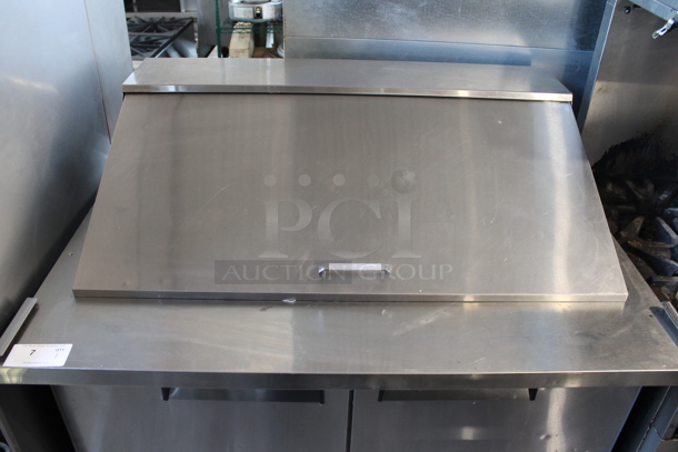 2015 Atosa MSF8306 Stainless Steel Commercial Sandwich Salad Prep Table Bain Marie Mega Top on Commercial Casters. 115 Volts, 1 Phase. Tested and Powers On But Does Not Get Cold - Image 2 of 7