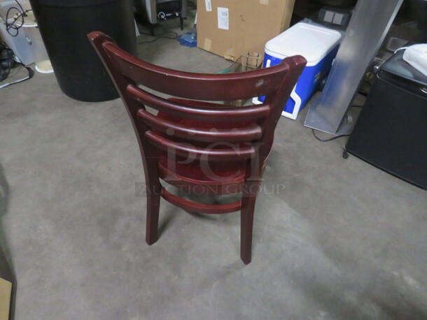 Solid Wooden Chair In A Mahogany Finish. 2XBID. THESE CHAIRS LOOK BRAND NEW!!!! - Image 3 of 4