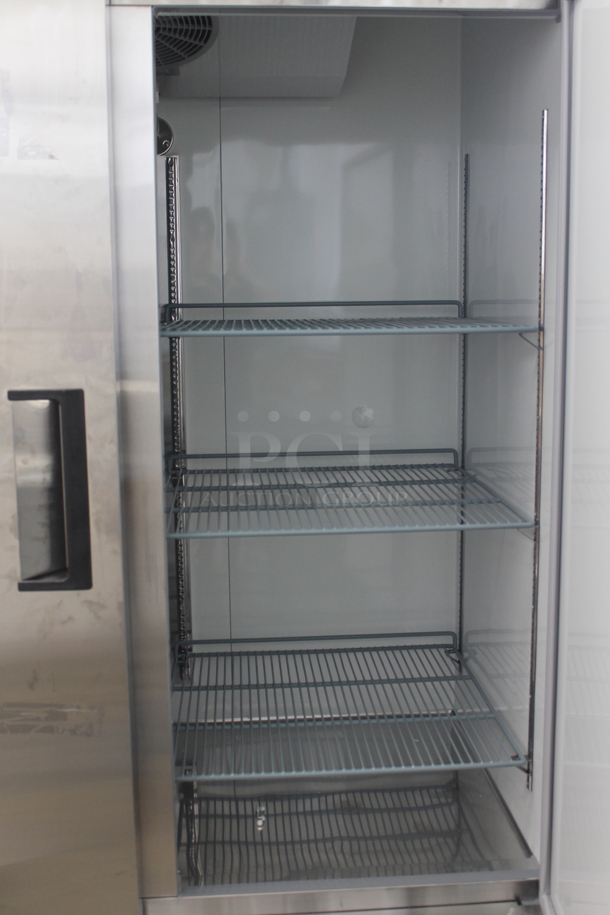 BRAND NEW SCRATCH AND DENT! 2022 Avantco 178A49RHC Stainless Steel Commercial 2 Door Reach In Cooler w/ Poly Coated Racks on Commercial Casters. 115 Volts, 1 Phase. Tested and Does Not Power On - Image 6 of 6