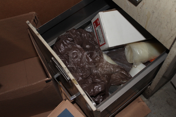 Metal 2 Drawer Filing Cabinet. BUYER MUST REMOVE. - Image 2 of 2