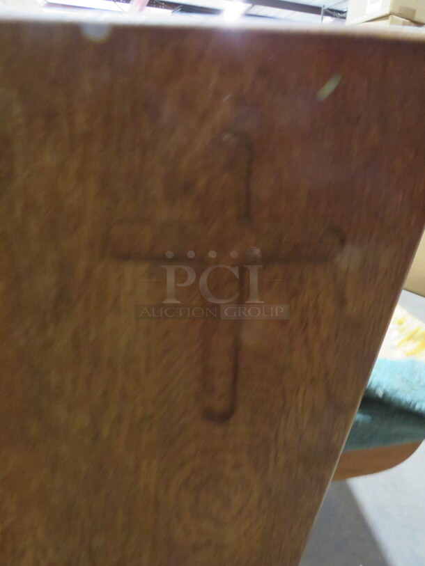 One Wooden Church Pew. 132X23X34 - Image 2 of 2