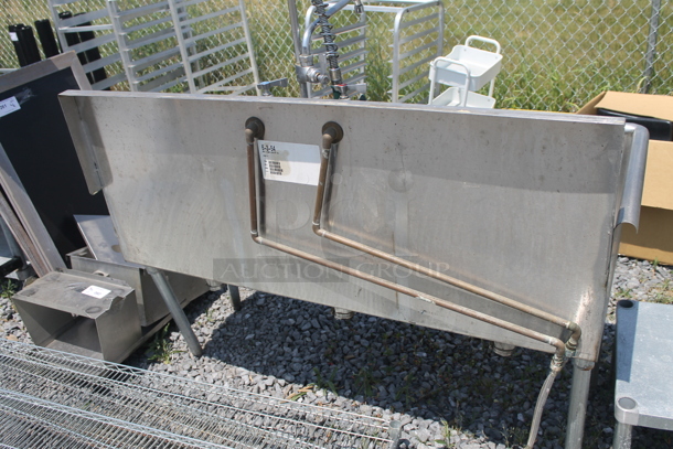 Advance Tabco 6-3-54 Commercial Stainless Steel 3 Bay Sink With Gooseneck Faucet And Pre-Rinse Faucet On Galvanized Legs. - Image 8 of 9