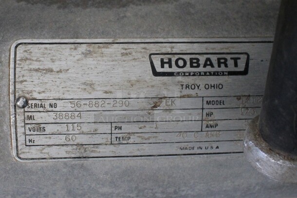 Hobart Model 1712 Stainless Steel Commercial Countertop Automatic Meat Slicer. 115 Volts, 1 Phase. 26x21x26. Tested and Working! - Image 5 of 7