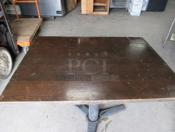 One Wooden Table On A Pedestal Base. 42X30X29 - Image 2 of 2