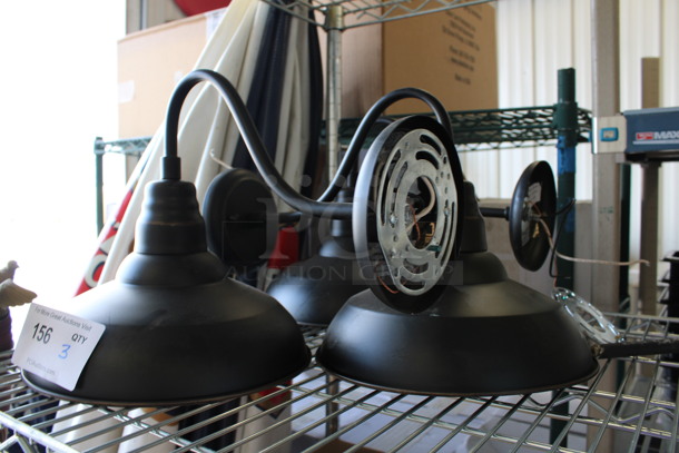 3 Black Metal Light Fixtures. 16x10x10. 3 Times Your Bid! - Image 2 of 3