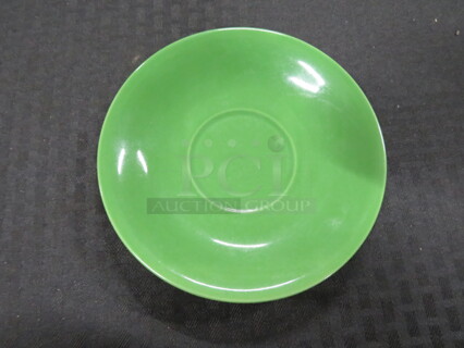 One Lot Of 17 Green 6 Inch Saucers