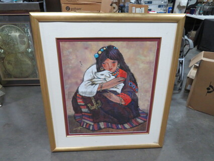 One Framed Matted Painting. 40X44.5