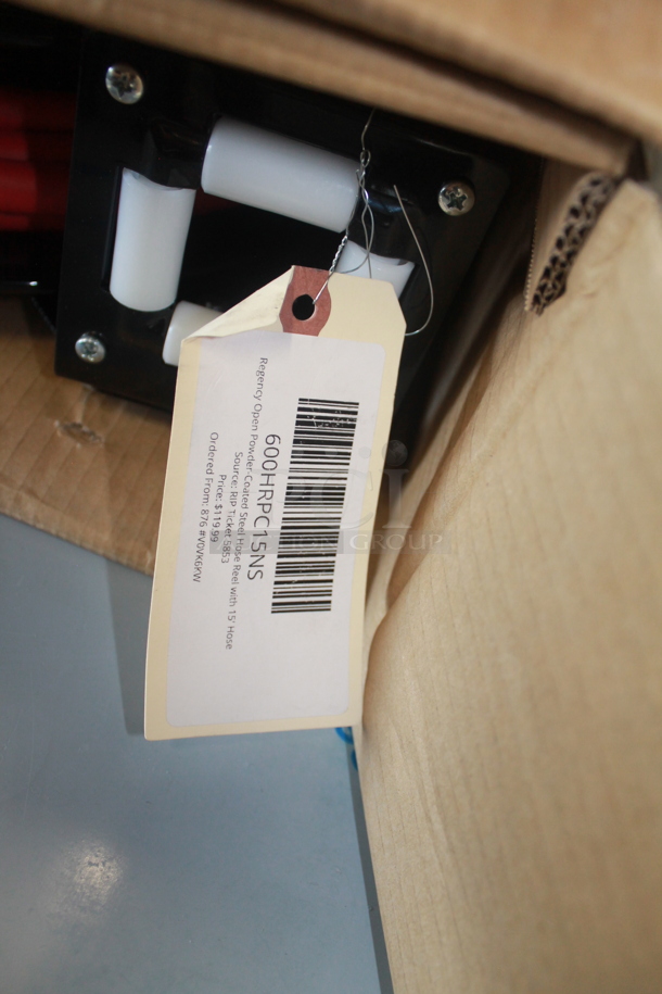 2 BRAND NEW IN BOX! Regency Open Powder-Coated Steel Hose Reel with Hose. Stock Picture Used as Gallery. 2 Times Your Bid! - Image 5 of 5