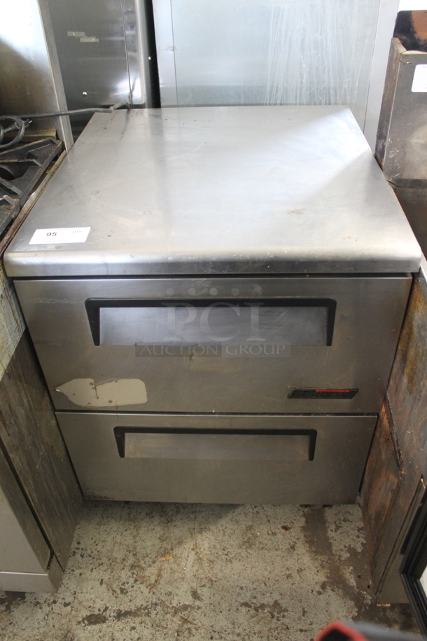 Turbo Air TUR-28SD-D2 Stainless Steel Commercial 2 Drawer Undercounter Cooler on Commercial Casters. 115 Volts, 1 Phase. Tested and Working!