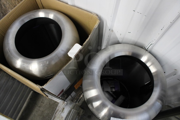 2 Chrome Finish Trash Cans. 16x16x31. 2 Times Your Bid! - Image 3 of 4