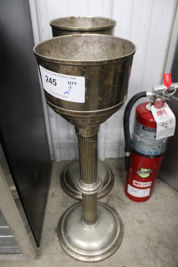 2 Metal Champagne Bucket Stands. 10x10x27. 2 Times Your Bid!