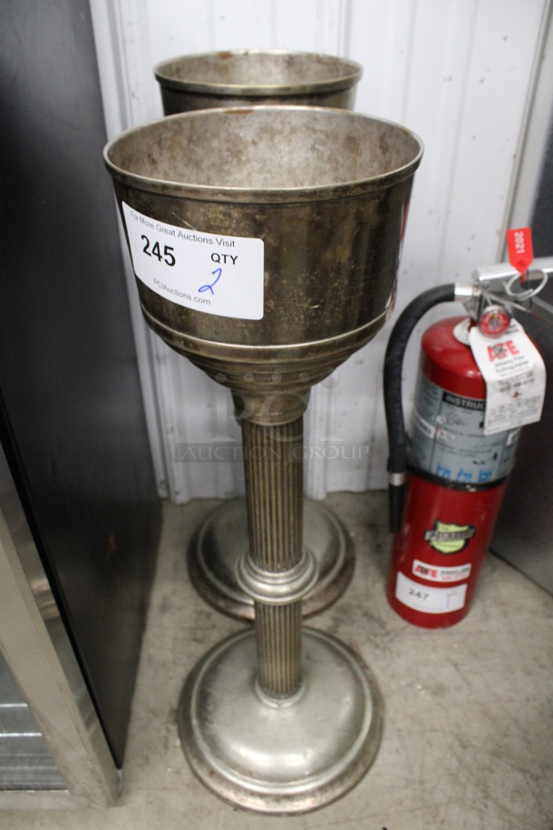 2 Metal Champagne Bucket Stands. 10x10x27. 2 Times Your Bid! - Image 1 of 4