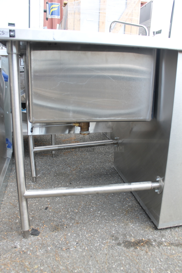 BRAND NEW! Stainless Steel Commercial Table w/ Sink Bay, Faucet, Handles and Under Shelf. Bay 24x20 - Image 5 of 12
